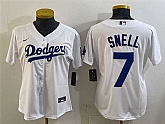 Women's Los Angeles Dodgers #7 Blake Snell White Cool Base Stitched Jersey,baseball caps,new era cap wholesale,wholesale hats
